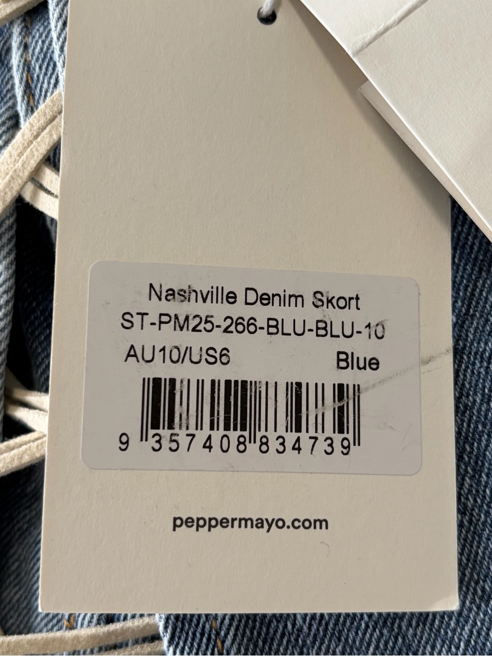 Peppermayo Nashville Denim Skort NWT size 6 Low Rise Lace Up Mini Y2K - Picture 8 of 16